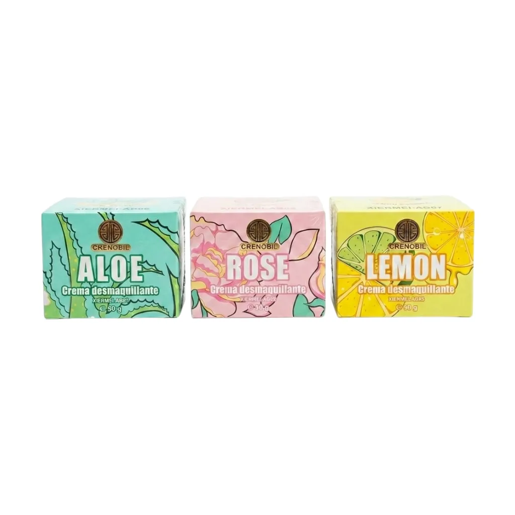 Crema Desmaquillante Facial (Aloe, Rosa y Limón)